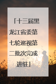 十三届黑龙江省委第七轮巡视第二批次完成进驻